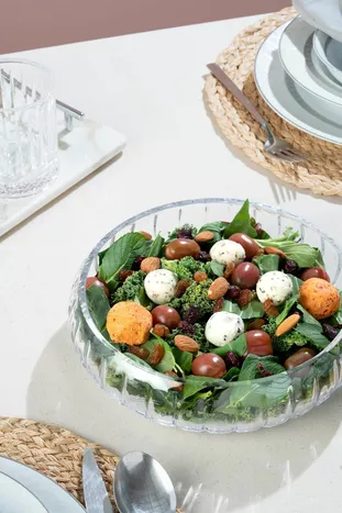 Selen Concept Handgemaakt Groot Glazen Saladeschaal
