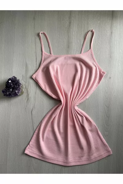 Verstelbare Dames Ribgebreide Katoen Mix 6-delige Tanktop Set