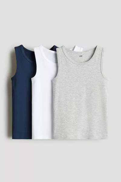 3-Pack Cotton Sleeveless Top