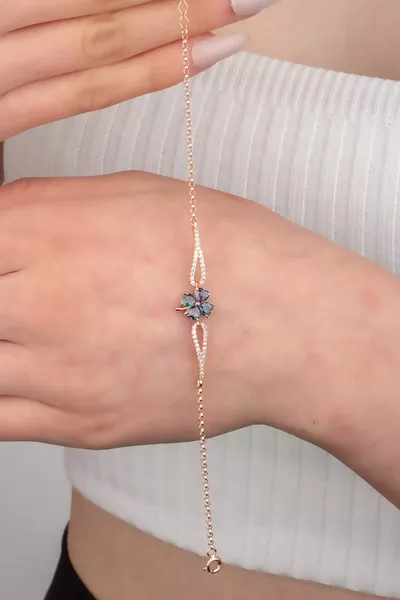  стерлингово сребро мистична гривна от топаз от камък детелина