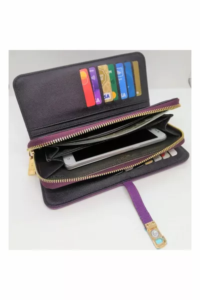 Borsa da donna oversize con magnete viola