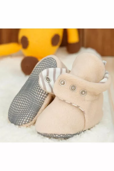 Suola antiscivolo, pendolo per neonati, stivaletti da casa primo passo, foderato in cotone biologico resistente al sudore