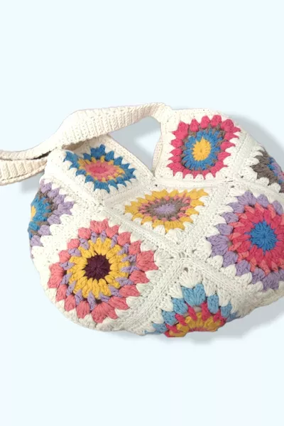 حكاية خرافية النساء الملونة اليدوية الحياكة النساء حقيبة الكتف حقيبة الكروشيه حمل حقيبة