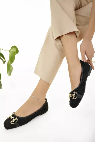 Дамски балетни равни обувки черни стилни бизнес офис ежедневни обувки