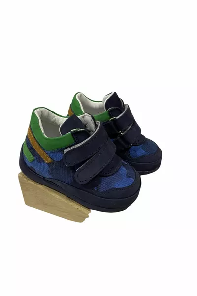 Темно-синий -  Ортопедические кожаные ботинки для мальчиков Ботинки первого шага