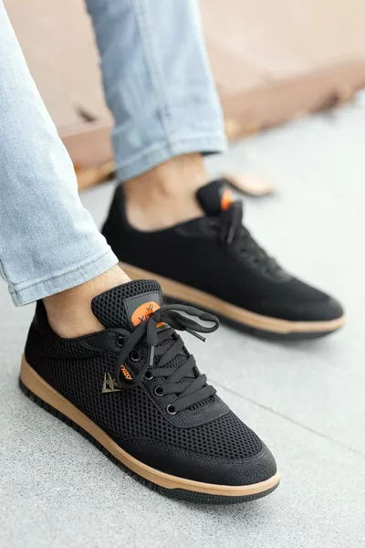 الرجال الأسود المدخن عارضة الدانتيل متابعة شبكة مكافحة العرق حذاء رياضي مرن أحذية رياضية كلاسيكية