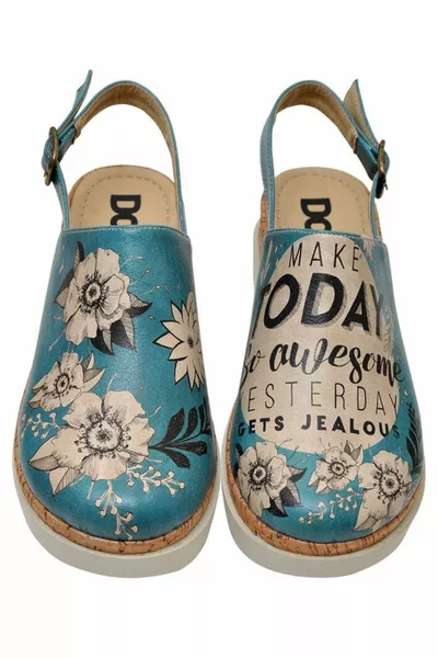 Женские босоножки на толстой подошве из веганской кожи и бирюзы - сделайте сегодняшний день таким потрясающим дизайном