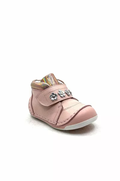 Leather and Orthopedic Sole Powder Girl First Step Shoes