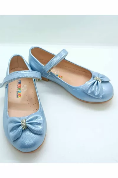 Fliege für Mädchen Ballerinas mit strukturiertem Perlmutt in Blau