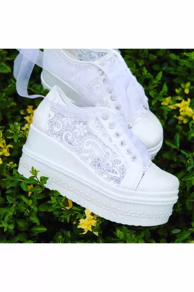 Chaussures de mariée blanches pour femmes