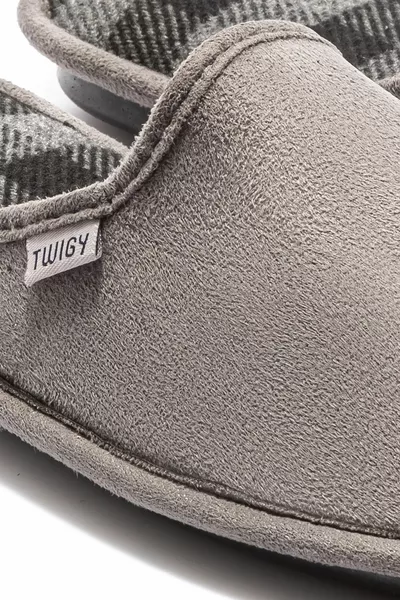 شباشب منزل منقوشة للرجال رمادي-3 /