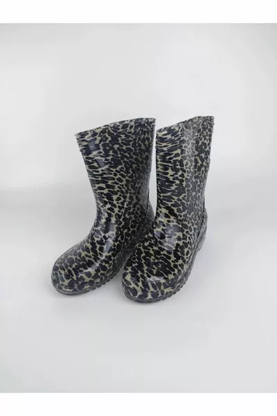 Bottes hydrofuges à semelle antidérapante imperméable à la pluie et à la neige à imprimé léopard