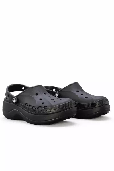 Baya Plateau Clog Schwarz Damen Hausschuhe 