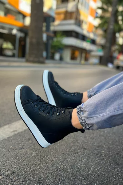 LOBBYIA Herrenstiefel mit Schnürkragen SCHWARZ - CHE