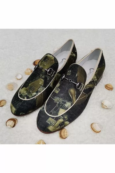 Echt Leer Speciaal Ontwerp Kleurrijke Linnen Schoenen Riem Gift 