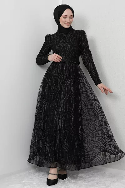 نجمة الحجاب فساتين السهرة أسود