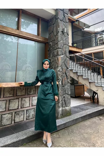 Hijab Evening Dresses Satin