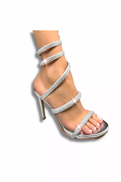 Knöchel Wrap Swarovski Sandalen mit Absatz