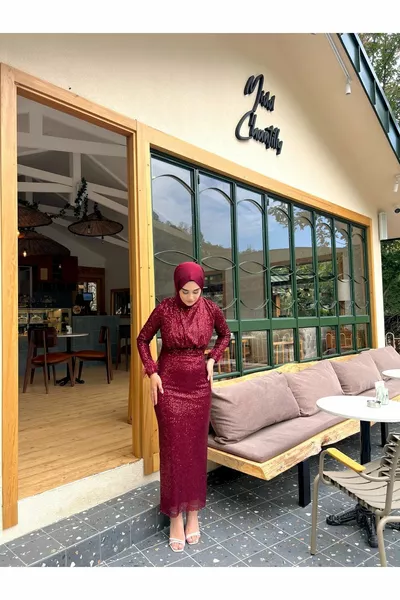 Perla Вечернее платье Бордо