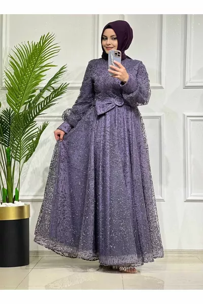   Amatis Jamila Robe à paillettes avec ceinture