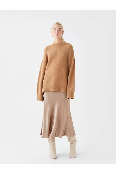 LCW Vision Damen Standard Fit Straight Satin Rock