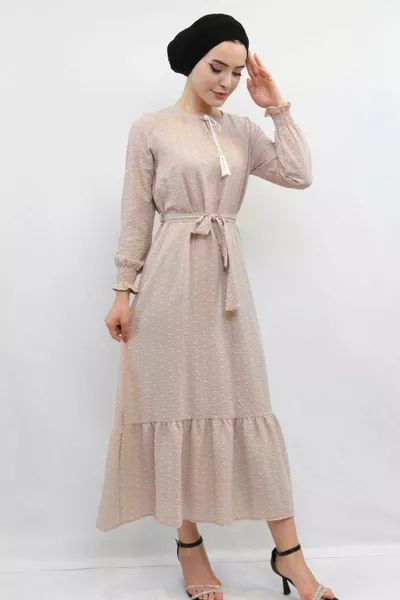 Рокля без костилки бежова