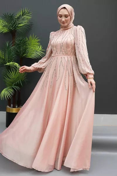 Hüma Janjan Вечернее платье Пудра