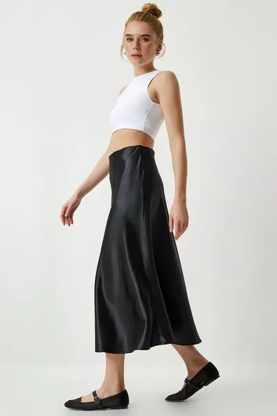 تنورة ستان بقصة A أسود