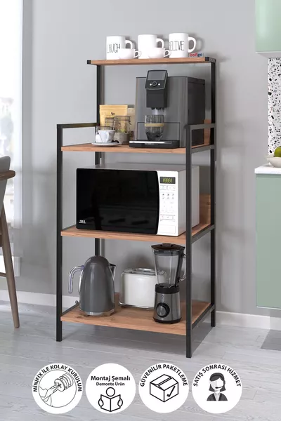Kitchen Stand Espresso Machine Stand Coffee Corner Kitchen Shelf Indonesian Pine