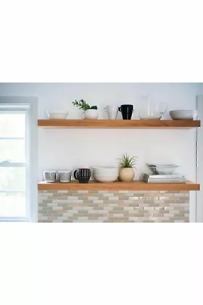 Масивна стена с 2 рафта, библиотека, етажерка за книги, организатор за баня и кухня, дълбочина см