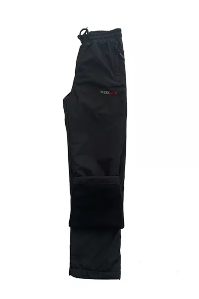 Unisex Kids' Fleece-Lined Waterproof Black Snow Pants