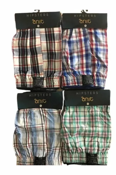 4-Pack % Cotton Poplin Fabric Men's Boxer