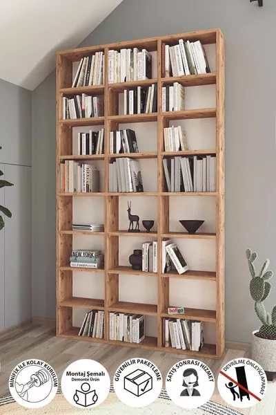 خزانة كتب متعددة الرفوف مكتبة رفوف متحركة خزانة كتب زخرفية خزانة كتب واسعة من الصنوبر