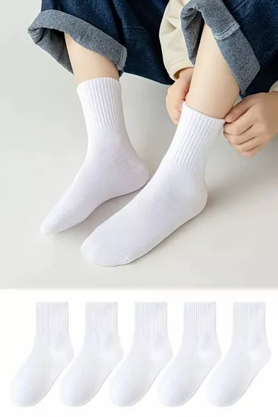 5 Paires de Chaussettes de Tennis Blanches de Sport en Coton, Confortables et Économiques