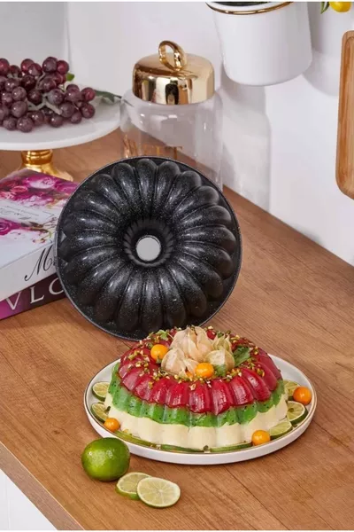 Комплект от 3 гранитни форми за тарт, мъфини и нарязан кейк