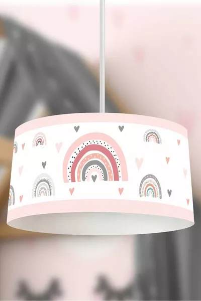 ثريا معلقة للأطفال بتصميم قوس قزح بألوان الباستيل الأبيض