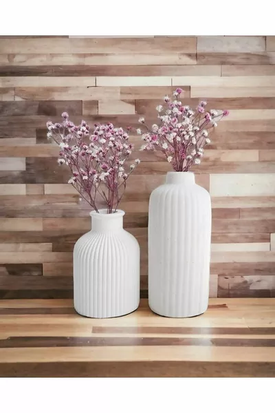 Decorative Scandinavian Style Mini and Tall Concrete Vase Set