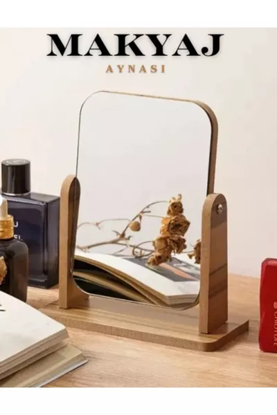 Wooden Mirror Large Stand Makeup Mirror New Model Grooming Mirror Rectangular - High Quality