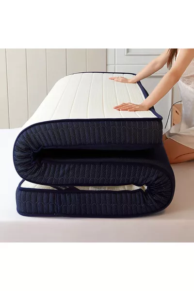 سرير أرضي فردي قابل للطي مع فرشة إسفنجية وغطاء مبطن عملي