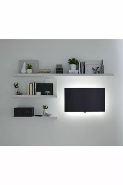 Étagère murale volante pour TV, décoration de salon, lot de 3, blanc