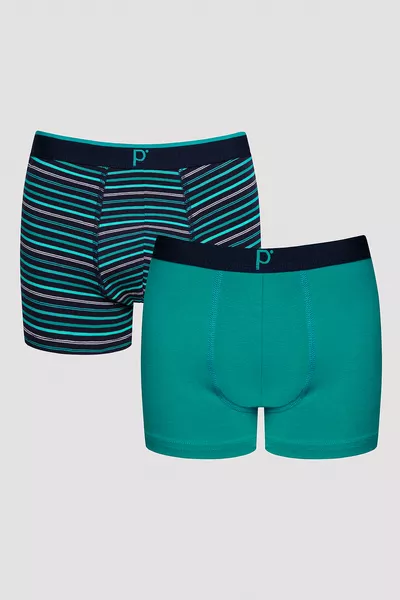 Männer-Boxershorts mit buntem Streifen, 2er-Pack
