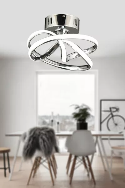 Vino Riserva Model Chrome Plated Metal Ceiling Light for Living Room, Kitchen, Bedroom, Modern LED Chandelier