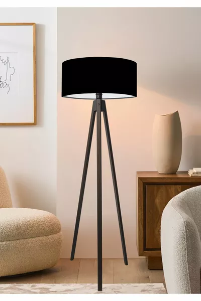 مصباح أرضي حامل ثلاثي الأرجل بلون عنبايي من هومينغ