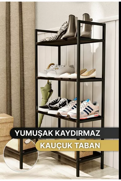 Shoe Rack Metal Shoe Rack Wooden Shoe Rack Decorative 4-Tier Fabric Furniture Multi-Purpose Shelf