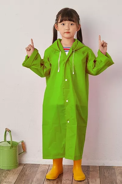 Imperméable Unisexe pour Enfant Vert Pistache Résistant au Vent et à l'Eau