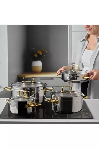 Modena 8-Piece Titanium Gold Cookware Set