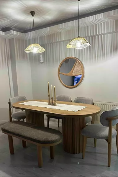 إضاءة ديكور المنزل ٢ قطعة رفيا، ثريا على طراز بوهيمي ريفي إسكندنافي