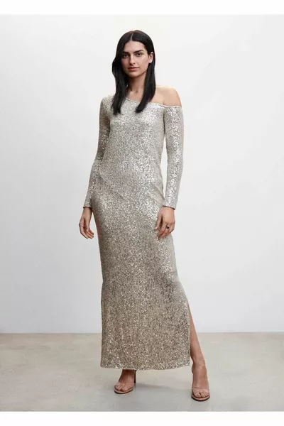 Asymmetrisch gesneden paillettenjurk