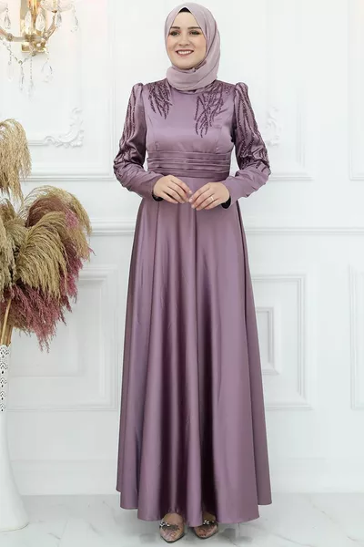 Zeren الساتان مساء اللباس الخزامى