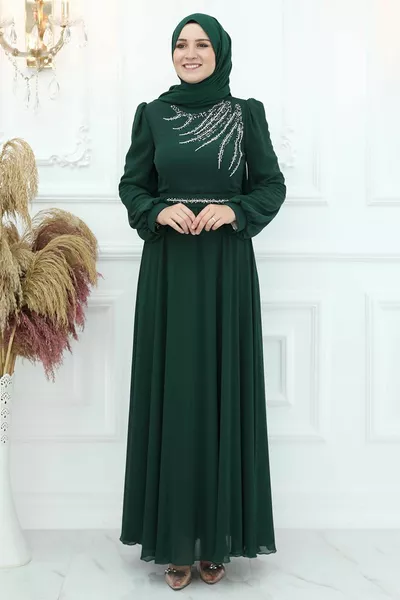 Belgin шифон вечерна рокля Emerald